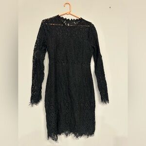 Lulu's Black Long Sleeve Lace Dress